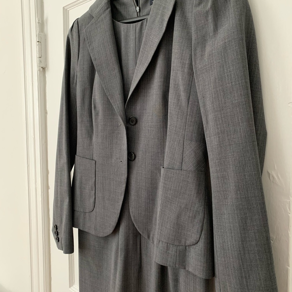 Grey dress and blazer set